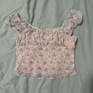 Tilly's Floral Blouse with Ruffle Sleeves
